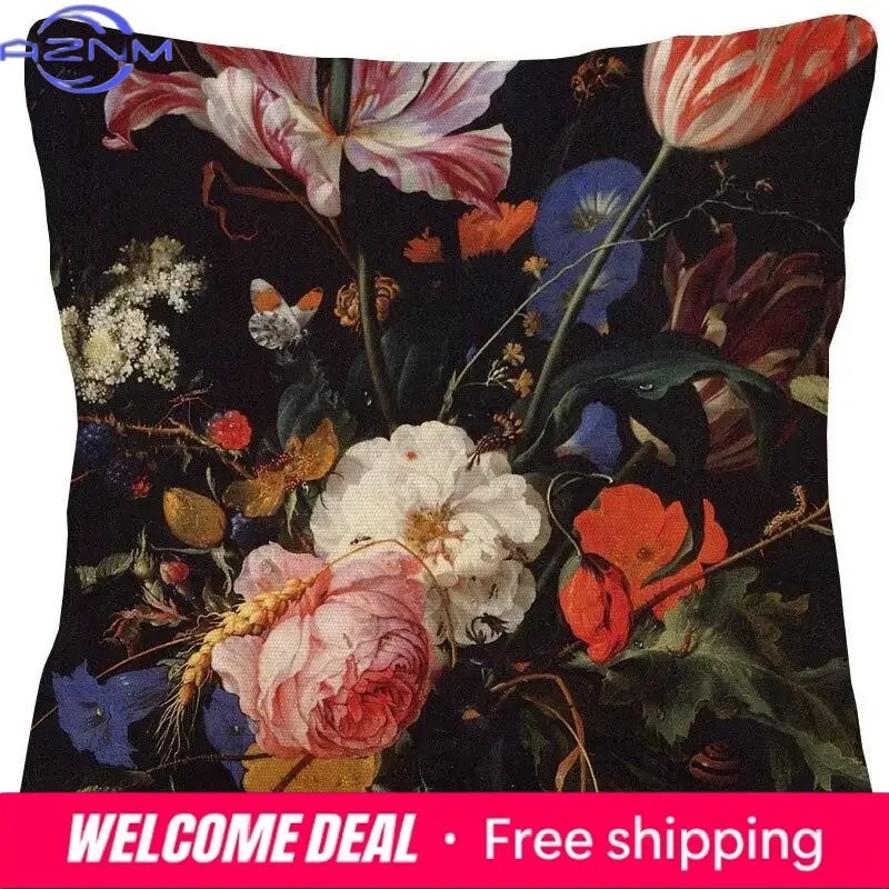 유화 꽃 홈 데코 베개 커버 거실 시트 쿠션 커버 홈  - Quality Home Textiles 리뷰 및 가격