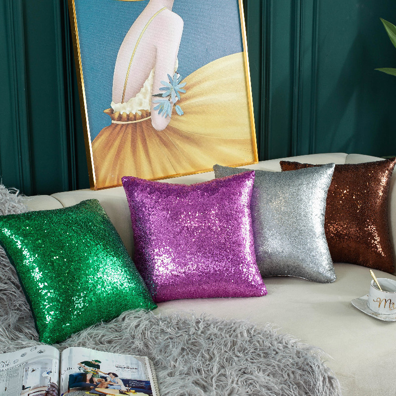 스팽글 단색 그라데이션 베개 커버 새해 크리스마스 소파 - Quality Home Textiles 리뷰 및 가격