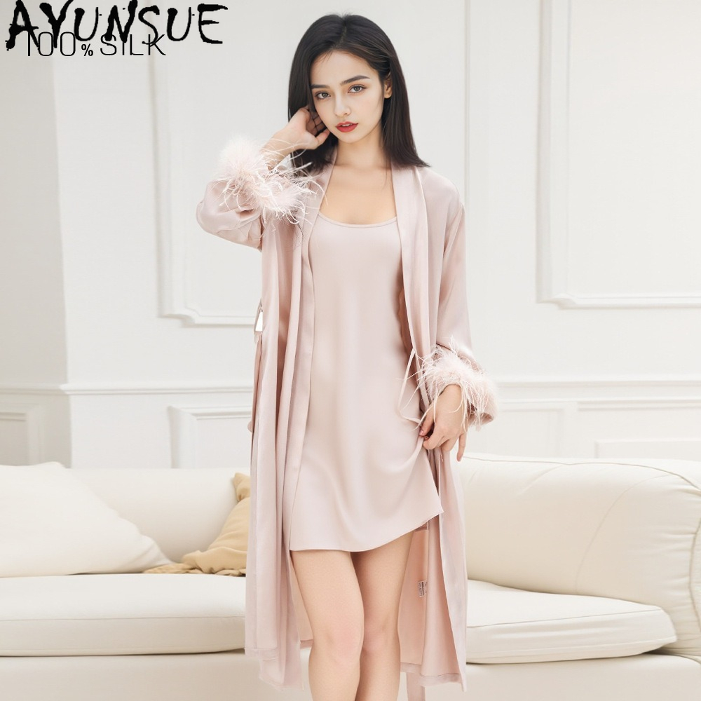 AYUNSUE 100% 리얼 멀버리 실크 로브 여성 나 - Home Textiles Store 리뷰 및 가격