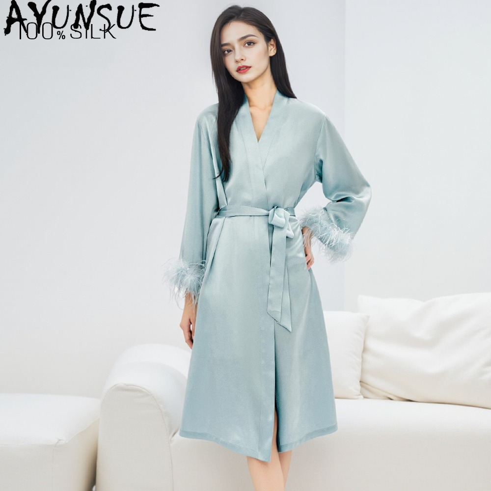 AYUNSUE 100% 리얼 멀버리 실크 로브 여성 나 - Home Textiles Store 리뷰 및 가격