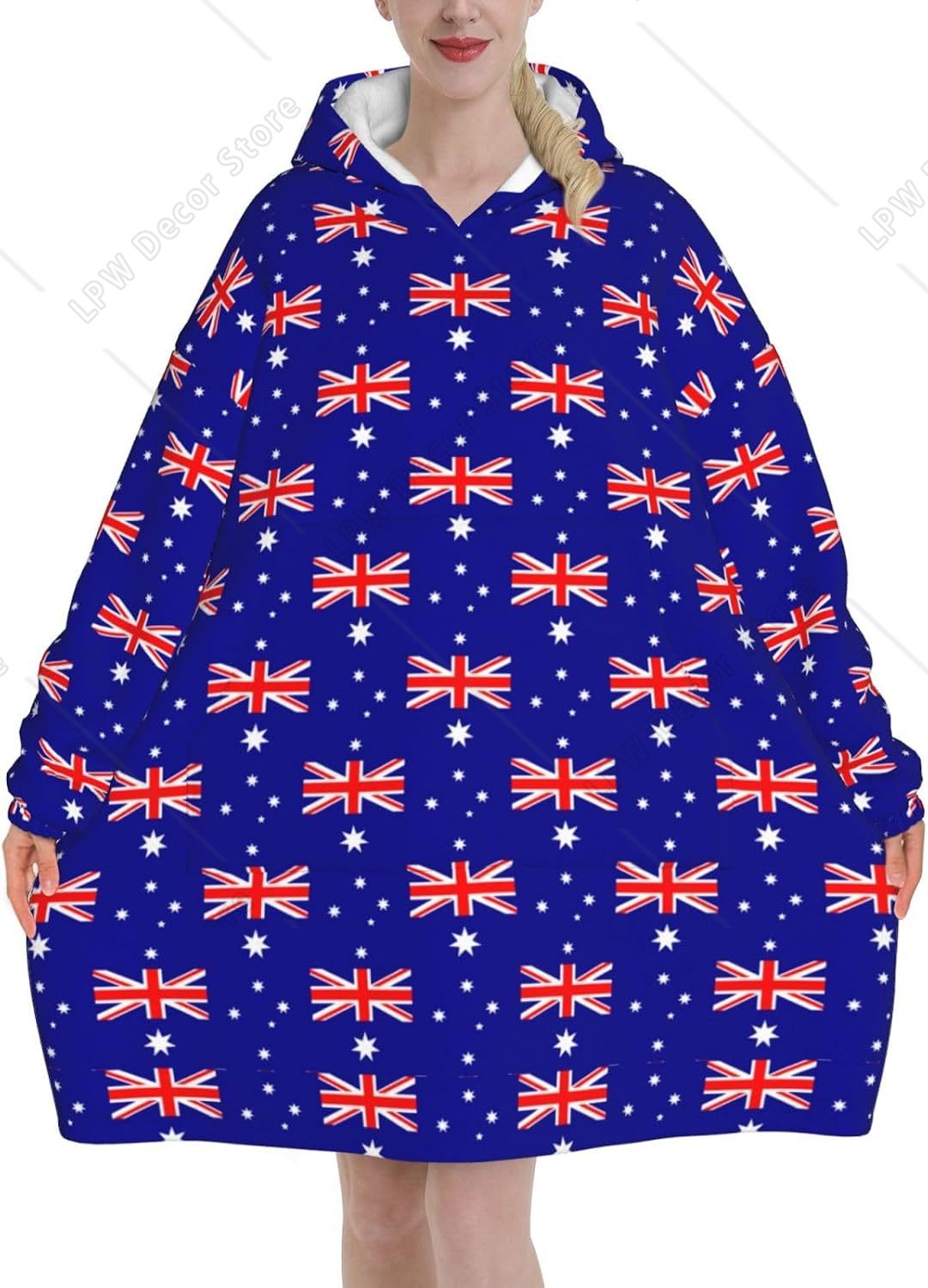 오버사이즈 플란넬 웨어러블 블랭킷 후디 (성인용) 호주 - Home Textiles Australia 리뷰 및 가격