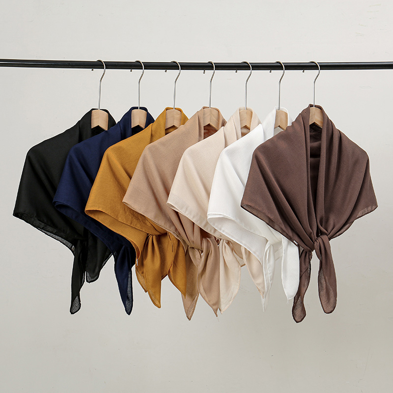 단색 코튼 리넨 90 스퀘어 스카프 머리띠, 무슬림 여 - Home Textiles Store 리뷰 및 가격