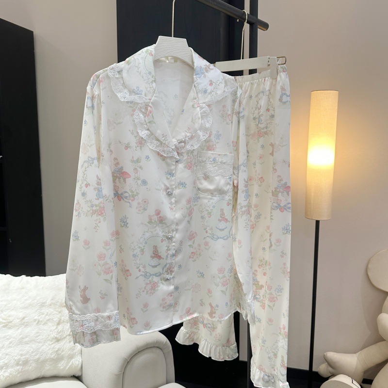 핑크 잠옷 세트, 달콤한 레이스 러플 캐미탑 반바지 4 - Home Textiles Store 리뷰 및 가격